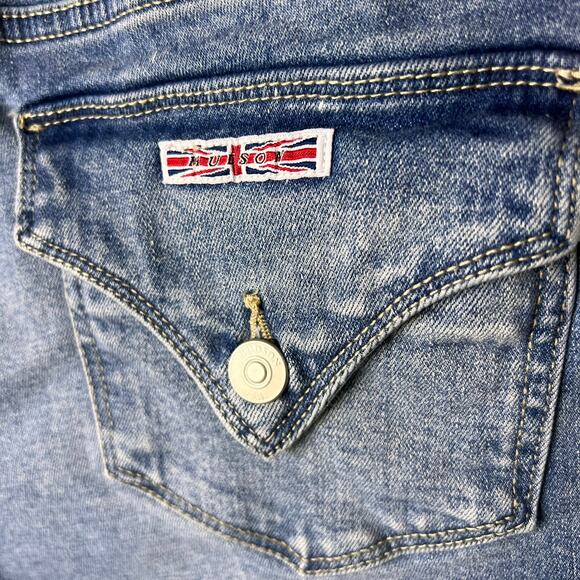 Hudson Jeans Womens Size 14 Blue Denim Straight Leg Back Flap Pockets Stretch - Picture 15 of 16